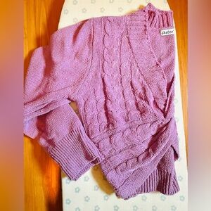 Women's Purple Cable Knit Sweater